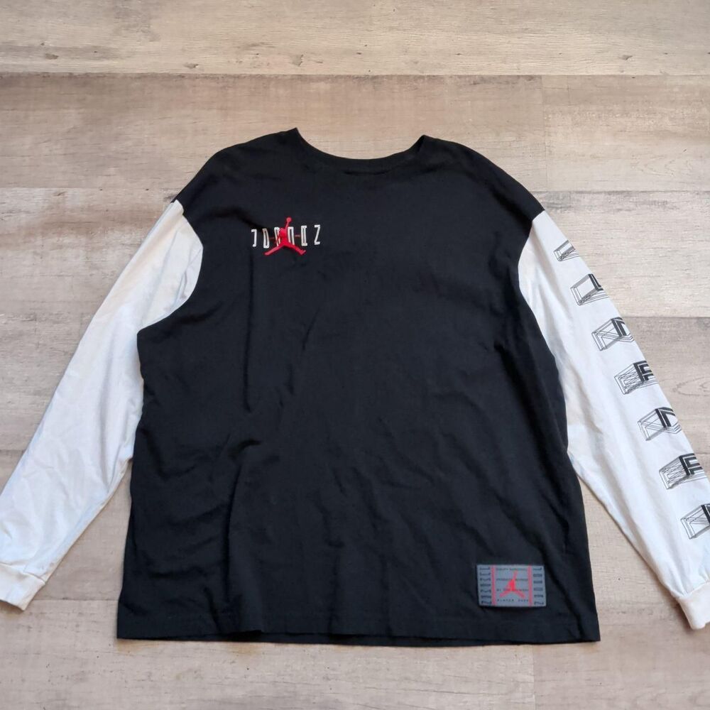 Nike Air Jordan Long Sleeve T-Shirt XL Black White Jumpman Logo